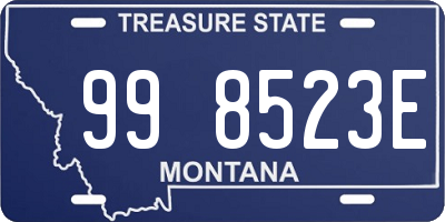 MT license plate 998523E