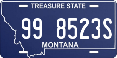 MT license plate 998523S