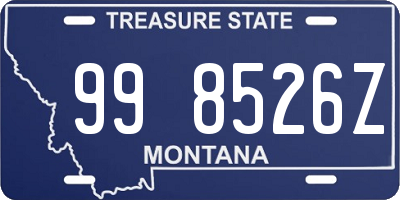 MT license plate 998526Z