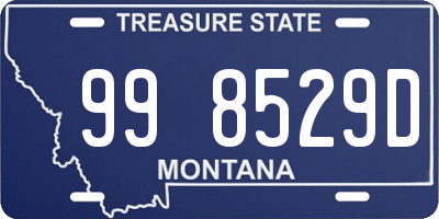 MT license plate 998529D