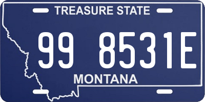 MT license plate 998531E