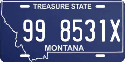 MT license plate 998531X