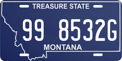 MT license plate 998532G