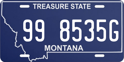 MT license plate 998535G