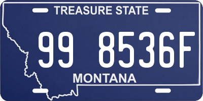 MT license plate 998536F