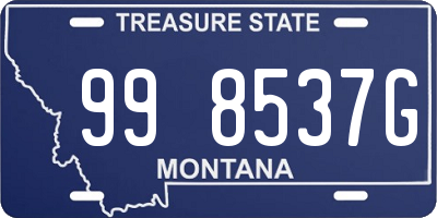 MT license plate 998537G