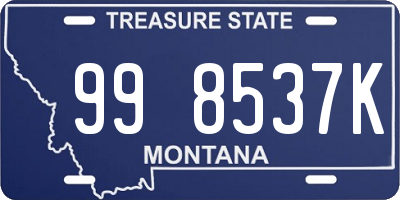 MT license plate 998537K