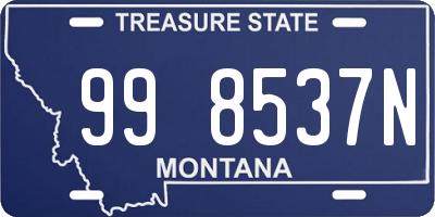 MT license plate 998537N