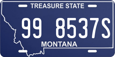 MT license plate 998537S