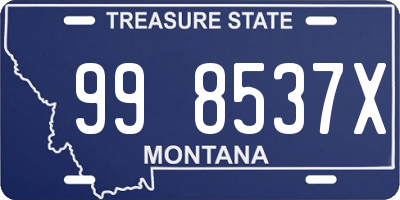 MT license plate 998537X