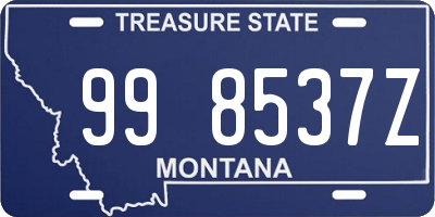 MT license plate 998537Z