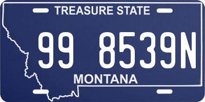 MT license plate 998539N