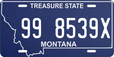 MT license plate 998539X