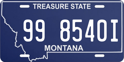 MT license plate 998540I