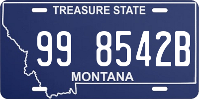 MT license plate 998542B