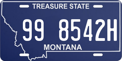 MT license plate 998542H