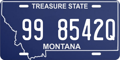 MT license plate 998542Q