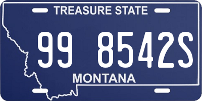 MT license plate 998542S