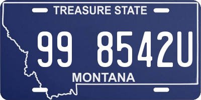 MT license plate 998542U