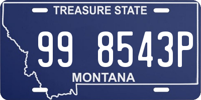 MT license plate 998543P