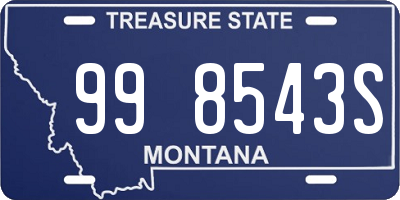 MT license plate 998543S