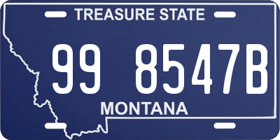 MT license plate 998547B