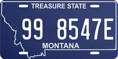 MT license plate 998547E