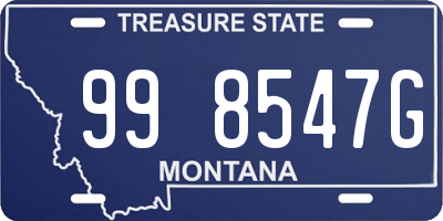 MT license plate 998547G