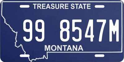 MT license plate 998547M