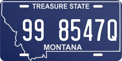 MT license plate 998547Q