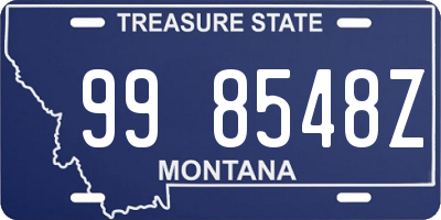 MT license plate 998548Z