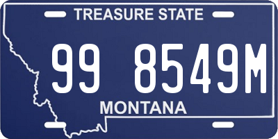 MT license plate 998549M