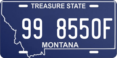 MT license plate 998550F