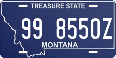 MT license plate 998550Z