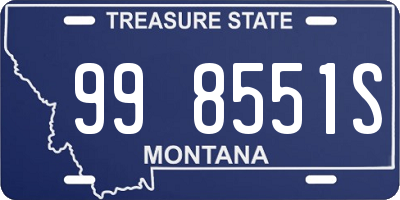 MT license plate 998551S