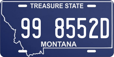 MT license plate 998552D