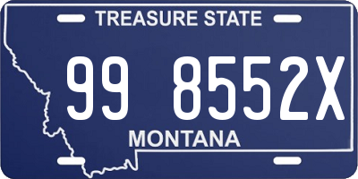 MT license plate 998552X