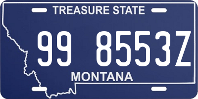 MT license plate 998553Z