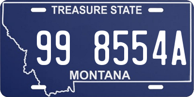 MT license plate 998554A