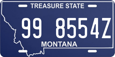 MT license plate 998554Z