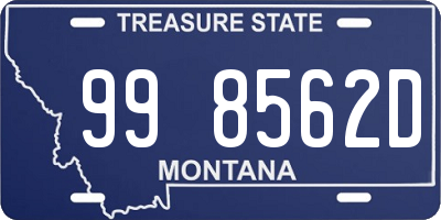 MT license plate 998562D