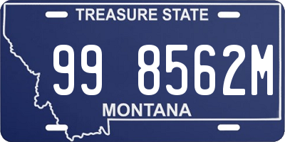 MT license plate 998562M