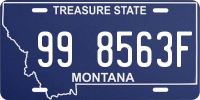 MT license plate 998563F