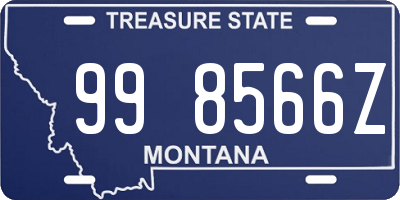 MT license plate 998566Z