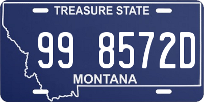 MT license plate 998572D