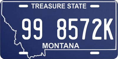 MT license plate 998572K