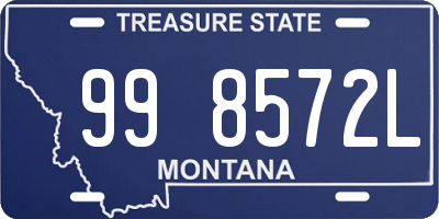 MT license plate 998572L