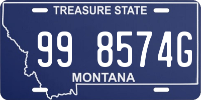 MT license plate 998574G