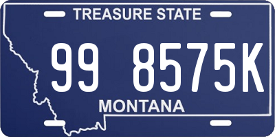 MT license plate 998575K