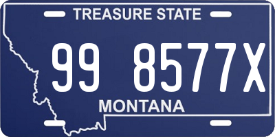 MT license plate 998577X